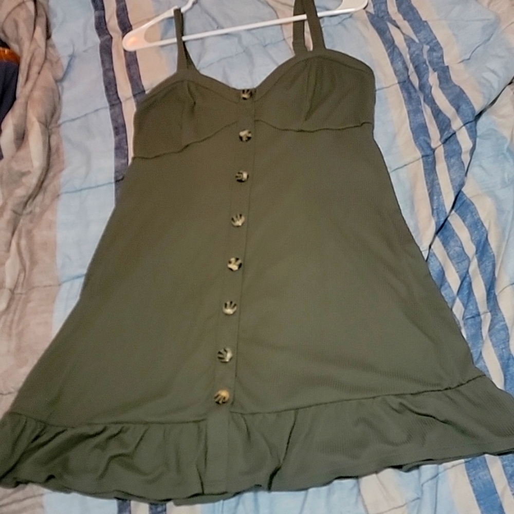 Green mini dress